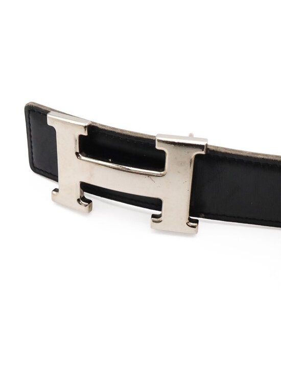 Hermes Belt Buckle Reversible Box Calf Veau Epsom Black Brown Silver 70 main image 7